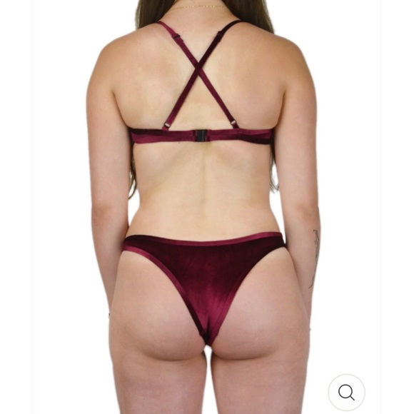 Hoaka Swimwear Bundle Of 2 Wine Velvet Bikini Set - Picture 10 of 16